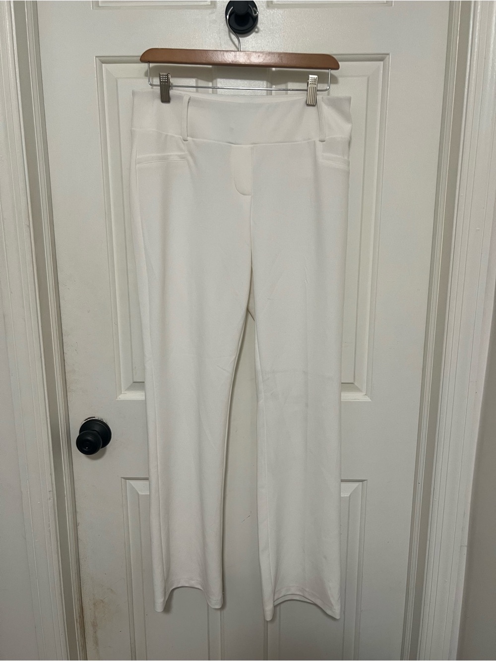 Women's white Pull-On Wide-Leg Pants
